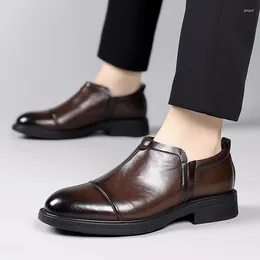 Casual Shoes British Style Classic Men Leather Business Fashion Pointed Toe Dress Boots Italian Formal Loafers