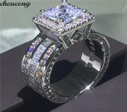 choucong Vintage Court Ring 925 sterling Silver Princess cut 5A cz stone Engagement Wedding band Rings For Women Jewellery Gift3672865