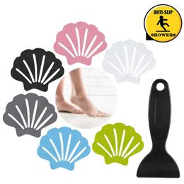 Bath Mats PEVA 20Pcs/Set Helpful Shell Design Non-slip Decals Temperature Resistant Anti-Slip Strips Waterproof Bathroom Accessory