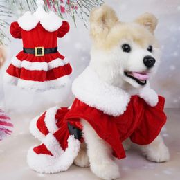 Dog Apparel Christmas Dress 3 Sizes Available Decorative Buckle Design Soft Comfortable Fleece Pet Clothes For Small Medium Large Dogs