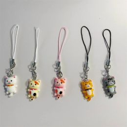 Y2K Phone Charm Keychain Animal Cat Phone Strap Lanyard for Women Girls Bag Backpack Ornament Car Keys Holder Jewelry