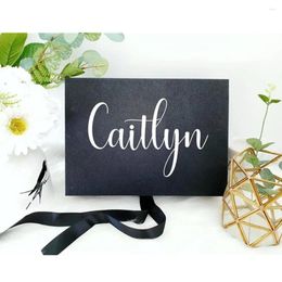 Gift Wrap Personalize Biack And White Bridesmaid Proposal Box - Bridal Party Favors Custom Maid Of Honour With Name Or Quote