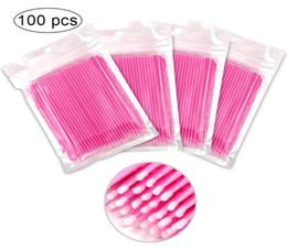 100Pcsbag Disposable Eyelash Brush Lash Removing Swab Micro Brush MicroBrush Individual Eyelash Extension Supplies Makeup Tool7010916