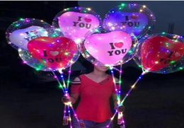 2020 LED love heart bobo ball Valentine039s Day gifts Led Luminous Light Up Balloon Transparent balloon for Wedding Party home 9408234