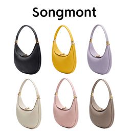 Fashion Songmont Crescent Luna Designer Bag Strap Womens Mens Luxurys Handbag CrossBody Half Moon Bags Totes Removable Shoulder Sling Satchel Calfskin Clutch Bag3