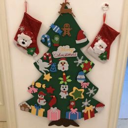 Baby Montessori Toys Kids DIY Felt Christmas Tree Toddlers Busy Board Xmas Tree Gift for Boy Girl Door Wall Ornament Decorations