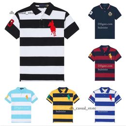 Mens Polos Tees Casual Lapel Short Sleeves Striped Top Embroidery Decoration Designer T-Shirt Advanced Texture Polos Big Or Small Horse Fashion Polos T Shirts 267
