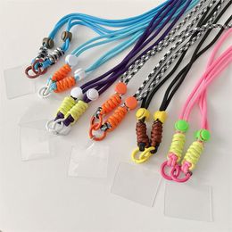 Universal Lanyard Cross-body Shoulder Straps Keychain Key Ring Adjustable Braided Rope with Replacement Patch for Mobile Phone