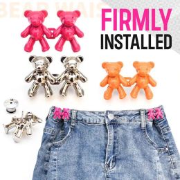 Pants Jeans Waist Adjustment Bear Buttons Bear Detachable Metal Buttons Snap Fastener Pants Pin Retractable Button Sewingfree