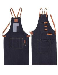 Salon Hair Cutting Apron Barber Sleeveless Denim Apron Hairdresser Hair Cutting Protection Tool Hairdresser Styling Cloth Tools8902211400