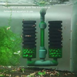 Double Head Water Filter Aquarium Fishtank Sponge Water Filter Air Pump Fish Tank Cleaning Filter Aquarium Accessory