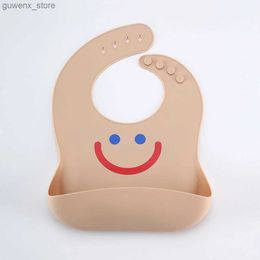 Bibs Burp Cloths Baby Silicone Bibs Waterproof Feeding Bib Adjustable Infant Girl Boy Bibs Easy Clean Children Feeding Accessories Y240412Y240417EUQP