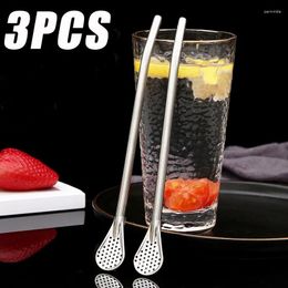 Spoons 1/3pcs Spoon Tea Philtre Yerba Mate Straws Stainless Steel Drinking Straw Bombilla Gourd Reusable Washable Strainer Tools