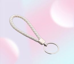 PU Leather Braided Woven Rope Keychain DIY Bag Pendant Key Chain Holder Key Car Trinket Keyring For Men Women Gift Jewelry4167325