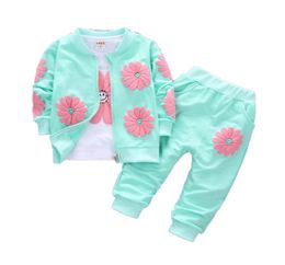 3pcs Kids Roupas para bebês conjunto para meninas Autumn Cotton Fashion Girls Set Setit