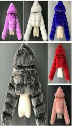 Designer Women Fur Jackets Fashion Short Hooded Imitation Fur Coat Imitation Fox Fur Long Sleeve Stitching Coat Sell New7546321