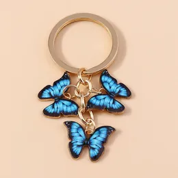 Keychains Cute Animal Enamel Flying Butterfly Charms Keyrings Women Men Handbag Pendants Key Chains DIY Jewelry Accessories