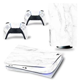 Stickers GAMEGENIXX PS5 Standard Disc Skin Sticker Marble Texture Full Cover Vinyl Decal for PS5 Console and 2 Controllers