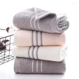 Towel Thickness Face Pure Cotton Solid Color Stripe Reactangle Strong Water Absorption Household Towels For Home Bathroom