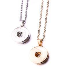 Simple Silver gold Plated 12mm 18mm Snap Button Necklace For Women Snaps Buttons Jewelry1371715