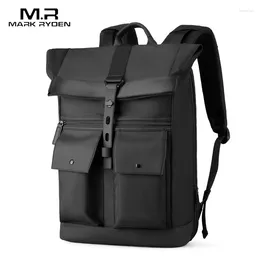 Backpack Mark Ryden Men Laptop 15.6 Oxford Gray Solid High School Bags Teen College Student Back Pack Multifunctional Bagpack