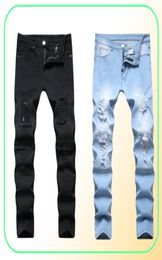 Men039s Plus Size Pants Jeans Man White Mid High Waist Stretch Denim Ripped Skinny For Men Jean Casual Fashion Pant 18202165154