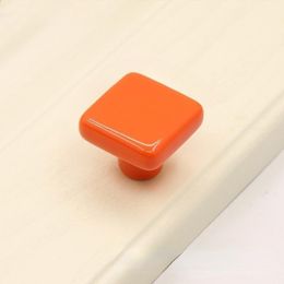 Ceramic Square Drawers Knobs Single Hole Kitchen Cabinets Pulls Colored Cupboard Wardrobes Door Handles Children's Room Handles