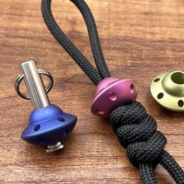 Keychains Planet Titanium Alloy Knife Bead Paracord Accessories Titanium Beads Rope Keychain Bracelet DIY Zipper Pendant