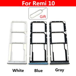 Original Dual Card Replacement SIM Card Slot SD Card Tray Holder Adapter + Eject Pin For Xiaomi Redmi 10 Note 9S 9 Pro / Note 10