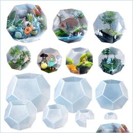 Molds Pentagon Sphere Sile Resin 3D Geometry Mod Soft Clear Mold For Uv Jewelry Art Supplies Drop Delivery Tools Equipment Dhh1P