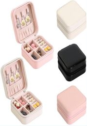 Portable Small Jewellery Box Women Travel Jewellery Organiser PU Leather Mini Case Rings Earrings Necklace Holder Display Storage Ca1796948