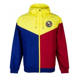New 20 21 Club America Hooded jacket Windbreaker soccer full zipper jackets 2020 2021 Club America soccer jacket coat Men039s J4548037