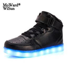 Size 2641 USB Luminous Sneakers for Adult Led Shoes with Light Up Sole Kids Boys Girls Glowing LED Slippers 21091443098737940873