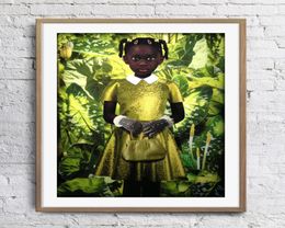 Ruud van Empel Art Works Standing In Green Yellow Dress Art Poster Wall Decor Pictures Art Print Poster Unframe 16 24 36 47 Inches5197826
