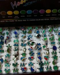 mood temperature sensing mood ring alloy cartoon open mouth mood ring mix style 100pcslot5951576