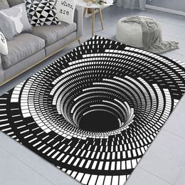 Clown Trap Visual Carpet Living Room Bedroom Floor Mat 3D Halloween Carpet Sewer Manhole Cover Clown Horror Home Carpet