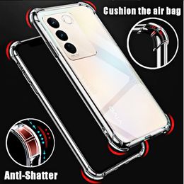 Clear Phone Soft Case for Vivo V27 HD TPU Transparent Covers Shell for Vivo V 27 6.78" Inch V2231 Shockproof Anti-Scratch Safety