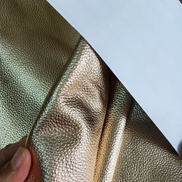 Golden Colour Litchi Textured Cowhide Lychee Top Layer Cow Leather Handmade DIY Leather Solid Leather Bag Sofa Fabric Is Sof