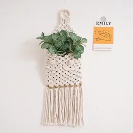Tapestries Hand-made Macrame Plant Hanger For Indoor Outdoor Basket Garden Flower Pot Wall Hanging Tapestry Farmhouse Decor