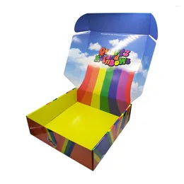 Gift Wrap 500Pcs/Lot Wholesale Custom Foldable Mailer Box E-flute Printed Colored Corrugated Packaging For T Shirt Clothing Boxes