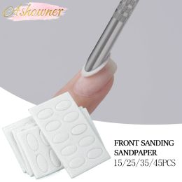 Nail Steel Push Front Sanding Slice Remove Dead Skin Polish Nail Bevelled Steel Pusher Replacement Scrub Sheet Nail Cleaning Tool