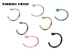 Nose ring Piercing nose hoop body jewelry 20G 08825mm gold silver nariz piercing plated Titanium Tragus ear4881205