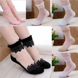 Other Accessories Unisex Bridal Ultrathin Crystal Transparent ankle Beautiful Lace Elastic Short Socks lady