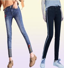 Women Rhines Diamond Leggings Denim Jeans Women Pants Skinny Stretch Plus Size Pencil Slim Vintage Trouser4831444