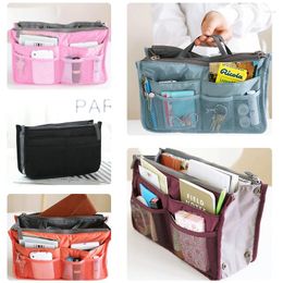 Storage Bags Organizer Insert Women Bag Nylon Travel Handbag Purse Large Liner Makeup Cosmetic Tote Pouch