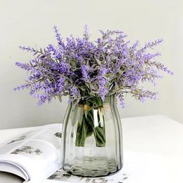 Decorative Flowers 1pc Artificial Lavender Bundle Fake Plants Wedding Bridle Bouquet Home Office Table Party DIY Pography Props Decor