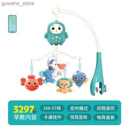 Mobiles# Baby crib mobile joystick toy 0-12 months old baby rotating music projector night light bed bell education newborn gift Y240412Y240417BI18
