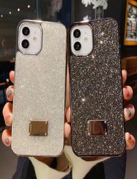 Luxury Bling Glitter Phone Cases For Iphone 13 Pro Max i 14 11 XS XSmax XR 14pro Fashion Designer Plating Rhinestone Diamond Women1929870