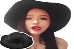 Retro Autumn Winter Hats for Women Girls Soft Vintage Wool Felt Bowler Fedoras Solid Ladies Floppy Cloche Wide Brim Hats Caps5855032