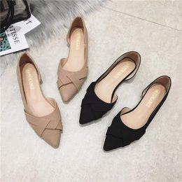 Casual Shoes Large Size Women's Spring 2024 Pointed Comfortable Soft Sole Flat Fashion Light Black